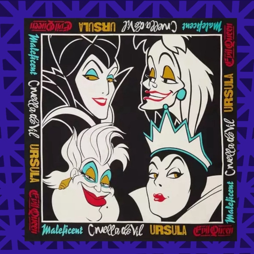 NWT Disney X Coach Villains Print
Silk Square Scarf